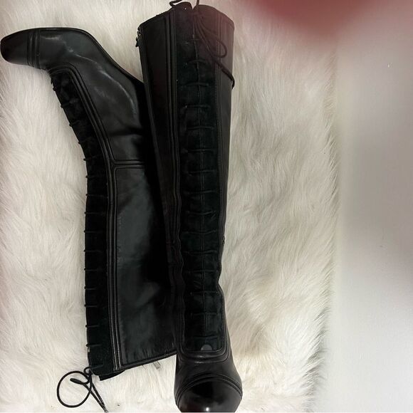 Max Studio Black Lace Up Boots - Picture 8 of 16